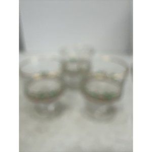 Arby's Holly Berry Christmas Holiday Glasses Sherbet Dessert Vintage Set of 3